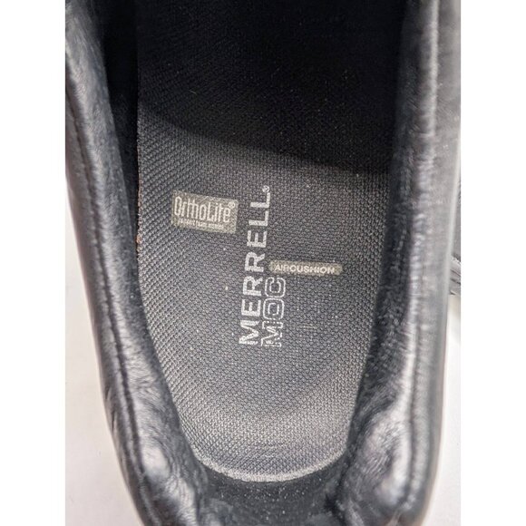 Merrell Womens Size 9 Jungle Moc Black Leather Midnight Ortholite Shoes Slip On - Picture 8 of 8